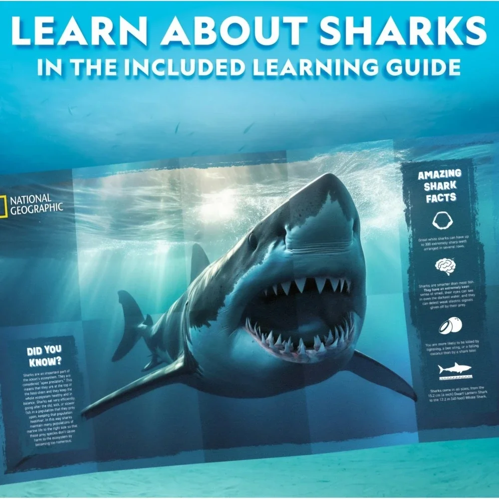 National Geographic Motorized Shark Model 3D Puzzle 45 Pieces 3D STEM Learning